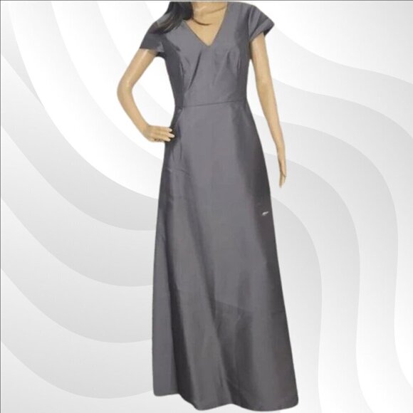 2/$50 Alfred Sung Caviar Sateen Twill Cap Sleeve Dress Size 4 – Elegant - Picture 3 of 7